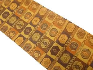 枡に抽象模様織り出し名古屋帯